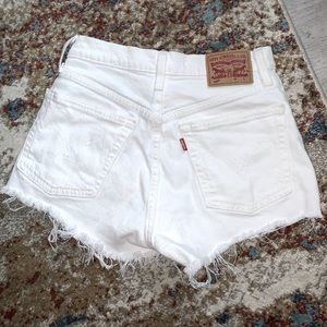 White Levi shorts